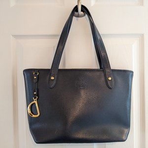 Ralph Lauren Navy Leather Purse - Authentic